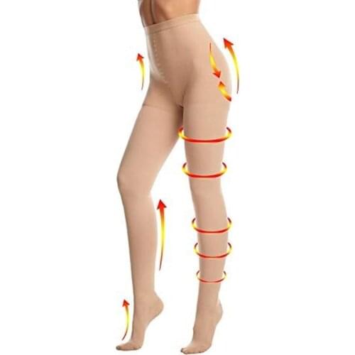 Women 30-40mmHg Medical Varicose Veins Stockings Pantyhose Firm Waist High Support Compression Tights Anti Fatigue Travel