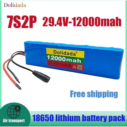 24v 7S2P 12ah lithium ion battery 24v 7s2p 12000mah 15A BMS 250w 24v 350w battery pack for wheelchair motor kit electric power