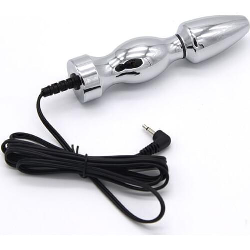 Electro Shock Sex Anal Plug Stainless Steel Prostate Massage, Electric Shock Vaginal Medical Themed Toys For Adult Couples