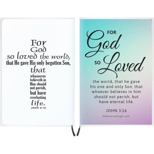 Trendy Bible Quote Notebook Scripture John 3:16 - God So Loved the World - For Prayer Verse Religious Jewelry Christian Gifs