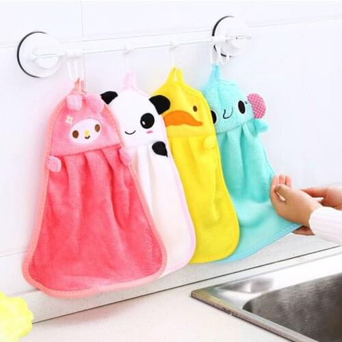 Cartoon animal wipe hanging bath towel children baby towel cute baby kindergarten hand towel baby bath towel toddler soft plush
