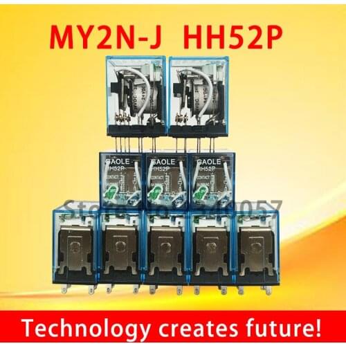 MY2N-J HH52P relay 220VAC coil high quality general purpose DPDT micro mini relay 8 PINS 10A 250VIntermediate relay 10pcs/lot