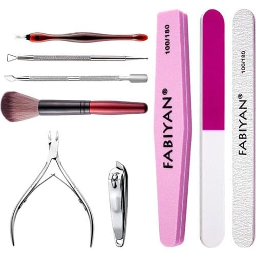 Nail Art Manicure Kit Tool Set Polishing Strip Nail File Polishing Strip Stainless Steel Dead Skin Fork Manicure Removal Tool