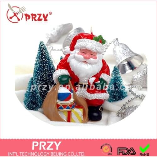 New Year Christmas Candles Birthday Candles Silicone Moldscreative Holiday Gifts Party Supplies Santa Claus Gift Mold Moulds 001