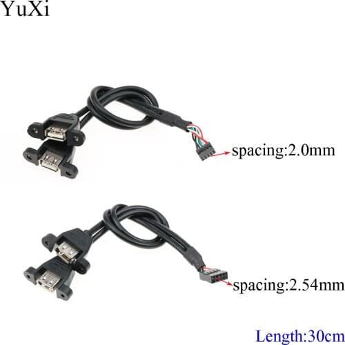 YuXi NEW 2 Port USB 2.0 Header Motherboard Adapter Data connection cable to IDC 9 Pin Motherboard USB Cable Host Adapter