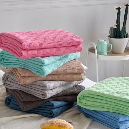 Soft Cotton Blankets For Beds Solid Color Leisure Throw Sofa Cover Bedspread Warm Nap Blankets For Kids Adults Home Decor