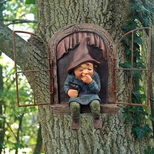 Resin Naughty Garden Gnome Garden Decoration Funny Statue Old Man Fairy Garden Ornament Accessories Elves Desk Decor Gift