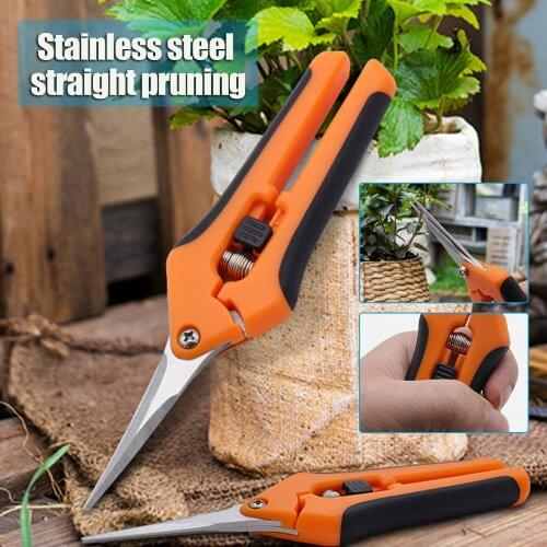 16.5cm Garden Pruning Shears Picking Weed Household Potted Flower Sharp Scissors Straight Blade Pruning Cut Shrub Tool