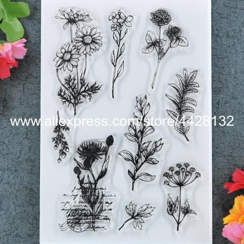 Chrysanthemum Flowers Scrapbook DIY photo cards rubber stamp clear stamp transparent stamp 11x16cm 9012028