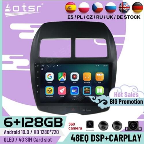 6+128G Carplay Stereo Android Player For Mitsubishi ASX 2010 2011 2012 2013 2014 2015 2016 2017 2018 GPS Navi Radio Head Unit