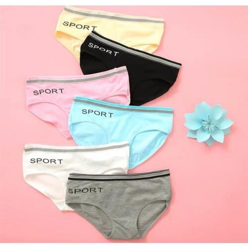10pc/Lot Teenager Briefs Girls Underwear Cotton Sports Letters Breathable Panties 8-12-14 Years