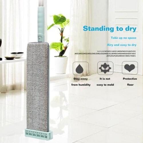 Hand-free Washing Cloth Flat Mop Labor Microfiber Saving Cleaning Automatic Rebound Tools for Household Kitchen Supply