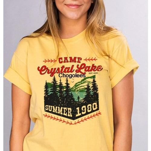 Camp Crystal Lake Short Sleeve Comfort Colors Shirt Trendy Fall Scary Movie Halloween T Shirt Pumpkin Patch Tee Festive