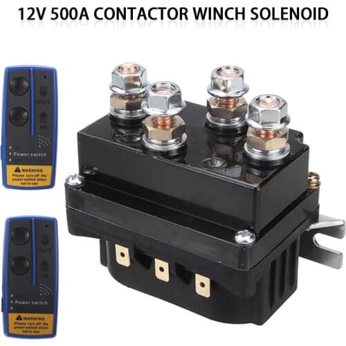 Universal 12V 500A 15W Winch Remote Contactor Winch Control Solenoid Relay Twin Wireless Remote Recovery For Car Motorcycle