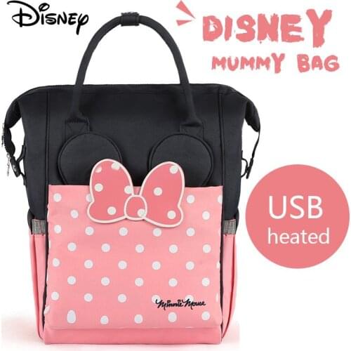 Disney Bottle Feeding Insulation Bags Usb Cloth Diaper Storage Bag Backpack Waterproof Large Capacity Diaper Bags Travel Handbag