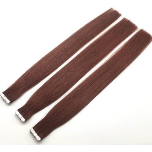 Kayla Dark Auburn Tape in Human Hair Extensions No Damage Glue On Machine Remy Human Hair