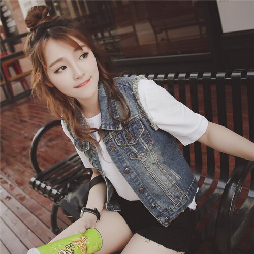 My New In Denim Vest 2017 Style Women Jean Cardigan Top Coats Plus Size 5XL High Quality Female Vintage Sleeveless Jacket