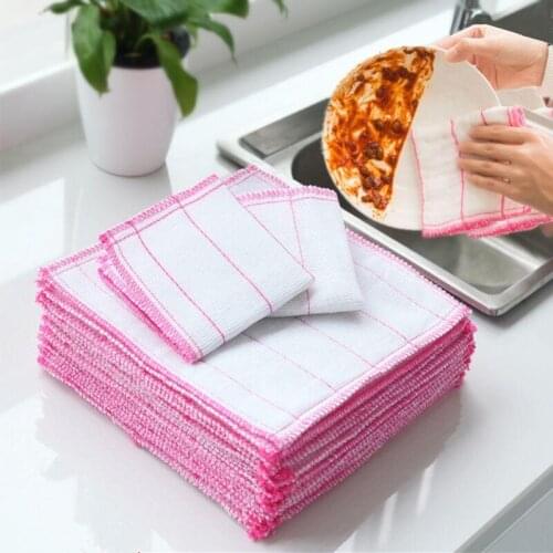 10PCS Dishcloth Cotton Gauze Cleaning Oil Cloth Rag Multi-purpose Absorbent Washing Windows Kitchen Dishcloth Towel