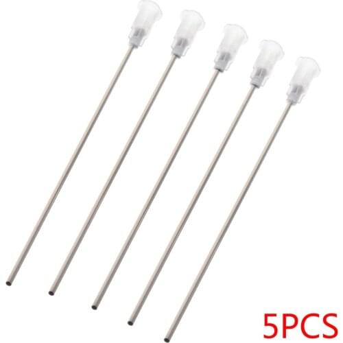 5PCS 10cm 16G White Stainless Steel Blunt Dispensing Needles Glue Syringe Needle Tips For Gluing Filling Ink Oil Welding Flux