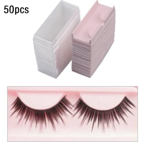50pcs False Eyelash Box Mink Eyelashes Case Bulk Storage Container Holder Compartment Tool Empty Lash Packaging Boxes Rectangle