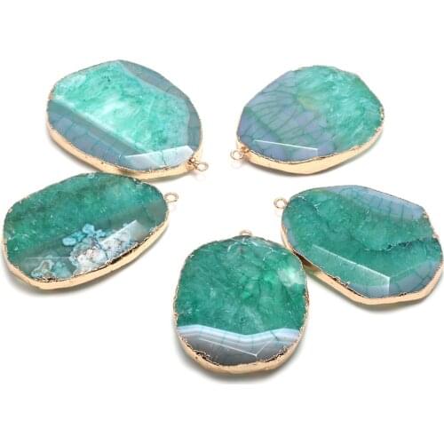 Dragon Pattern Agates Pendants Irregular Natural Stones Pendants for Jewelry Necklace Bracelet Accessories 35x48-36x50mm