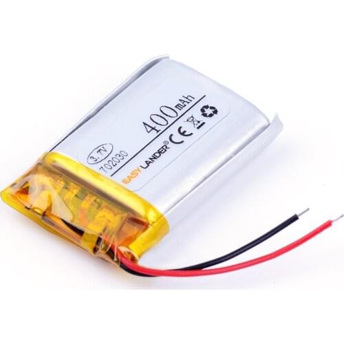 3.7V 400mAh 702030 Lithium Polymer Li ion Rechargeable Battery For DIY Mp3 MP4 MP5 GPS PSP bluetooth electronic part Video games