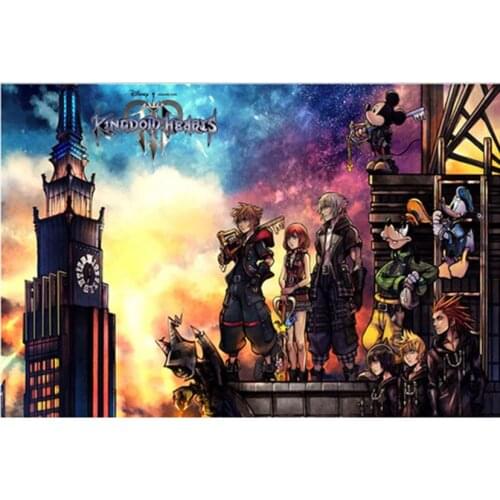 Diamond Painting Full Square Round DIY Diamond Embroidery Kingdom hearts cartoon poster 3D Cross Stitch Mosaic Home Decor FH098