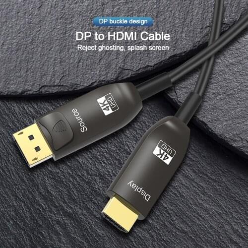 AOC 4K DisplayPort to HDMI-compatible Cable 4K@60Hz 2K@144Hz HDR Unidirectional DP 1.2 to HDMI 2.0-compatible Cable For HP DELL