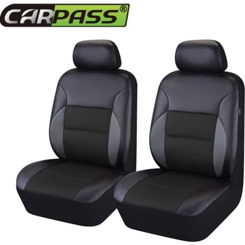 Car-pass Car Seat Cover Universal Pu Leather Front 2 Auto Seat Covers Black Brown Car Accessories