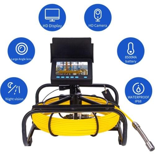 WP9604B Detection Pipe Pipeline Drain Sewer Camera DVR Inspection Endoscope Video Recording Borescope with 4.3inch Monitor