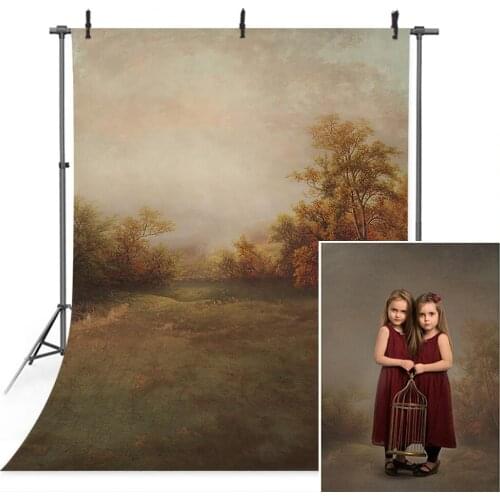 Oil Painting Newborn Children Portrait Backdrop Photography Photocall Fall Trees Old Master Photo Professional Background Props