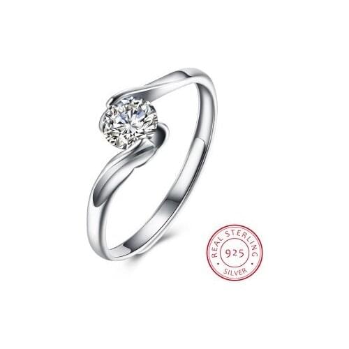 Authentic 925 100% Solid Sterling Silver Forever Love Finger Ring Original Jewelry Valentines Day Gift ESH-R0007