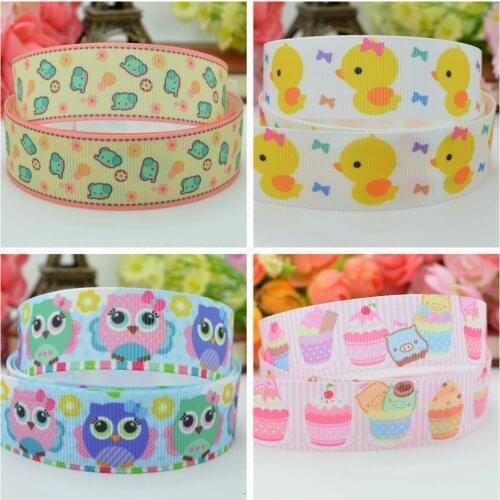 SUPWRF 16 22mm 25mm 38 50 75mm Cute animal Printed grosgrain ribbon hair bow DIY hair accessories decoration 50 Yards B0929