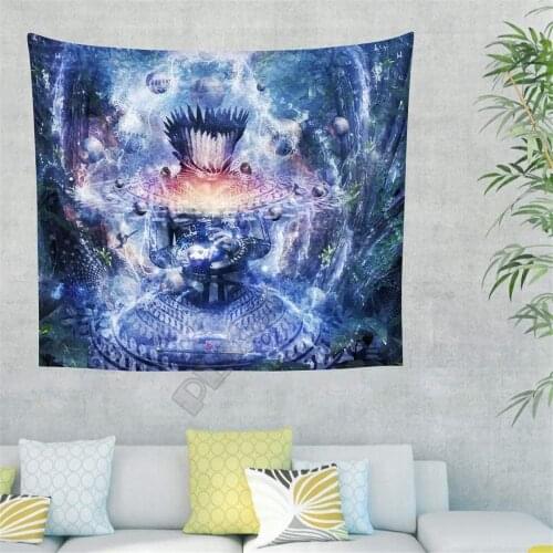 Space Nebula Universe Spiritual Sacred Geometry 3D Printing Tapestry Rectangular Home Decor Wall Hanging Home Decoration
