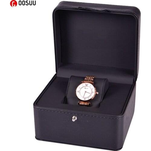 Leather Watch Box Cases Pillow Black Watch Boxes Storage Organizer Container Gift for Men Watch boxes for Apple iWatch