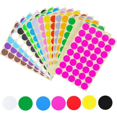 Round Stickers in 10 Assorted Colors Colored Sticker Dots Coding Circle Dot Labels Diameter 6mm 8mm 10mm 13mm 19mm 25mm