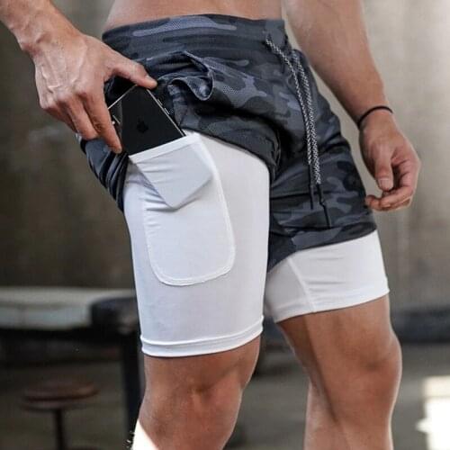Summer Mens Five-point Shorts Fitness Sports Running Training Large Size Outer Wear Double-layer Mens Casual Workout Shorts