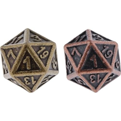 Metal 20-Sides Dices Set DND Game Polyhedral Solid Metal D&D Dice Set for Role Playing Game