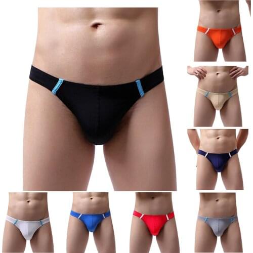 Mens Fashion Sexy Briefs Thong T G String Pants Bikini Ice Silk Men Breathable boxer underwear Underpants Panties #40