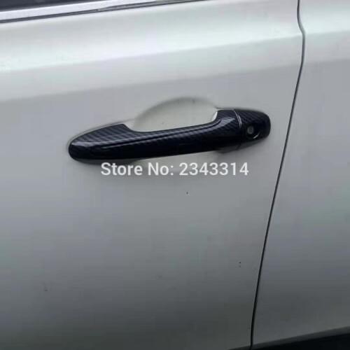 For Toyota Fortuner SW4 AN150 AN160 2015-2019 Carbon Fiber Door Handle Cover Overlay Panel Frame Chrome Car Styling Accessories