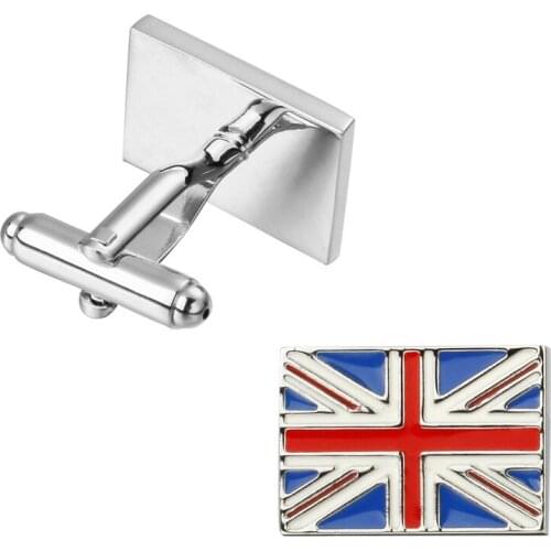 New high quality popular red British flag men Cufflinks Wedding Golden Mens Long Sleeve Shirt Cufflinks