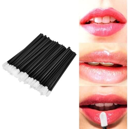 Bulk Lot 200pcs Soft Disposable Cosmetic Lip Gloss Brushes Beauty Lipstick Lipgloss Wands Makeup Applicator Tool Black