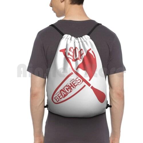 Beaches Funny Stand Up Paddle Boarding Design Backpack Drawstring Bags Gym Bag Waterproof Stand Up Paddleboarding Surfing