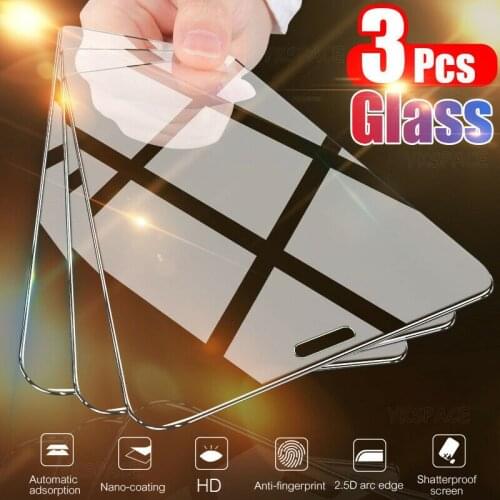 3Pcs Transparent 9H Tempered Glass Film for iPhone X XS XR 11 Pro 12 13 mini Max 6 6S 7 8 Plus 5 5S SE Screen Protector