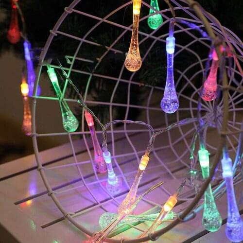 Christmas Lights Decor LED Lantern Water Drop Light String Oudoor Garden Xmas Holiday Decoration Garland Navidad Ffairy Lights