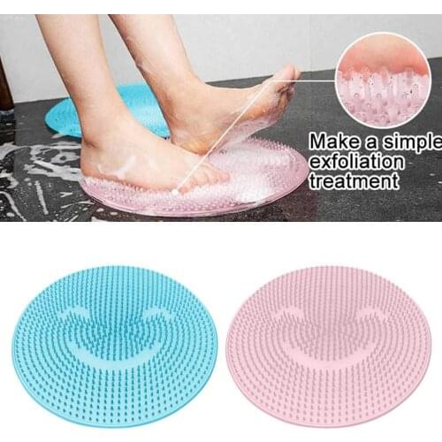 Bath Shower Massager Pad Silicone Back Brush Suction Cup Slippers Bath Foot Brush Dead Skin Remover Wash Non-slip Pad Legs Home
