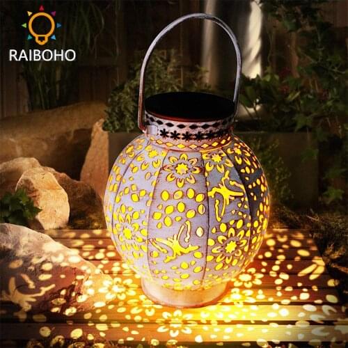 Hanging Solar Lights Solar Lantern LED Garden Lights Metal Lamp Waterproof for Outdoor Tree Fence Patio Decoration