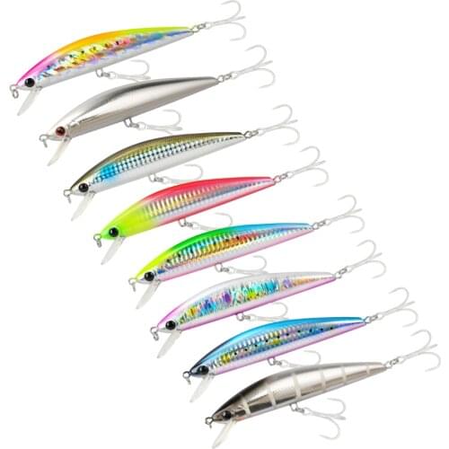 TSURINOYA DW37 8PCS/LOT 120MM/40g Sinking Minnow Lure Big Minnow Hard Lures Artificial Bait Salt Water Lure Fishing Tackle