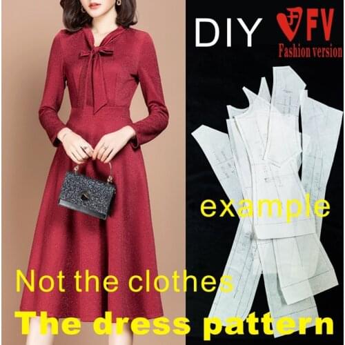 Cut pattern womens stretch fabric dress garment pattern design structure drawing BLQ-466