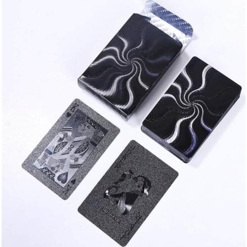 Waterproof Black Playing Cards Plastic Cards Collection Black Diamond Poker Cards Creative Gift Standard Playing Cards